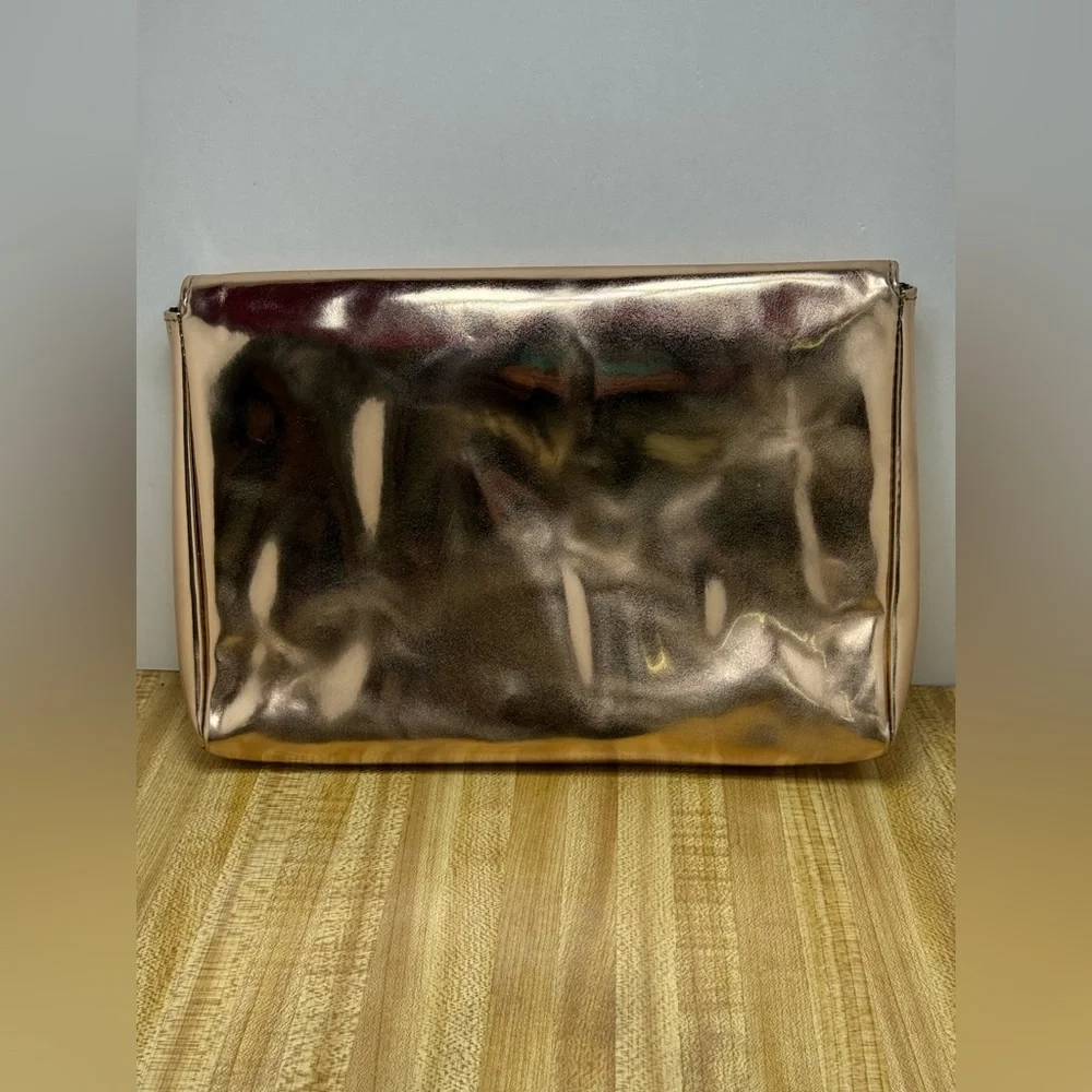 Olympea By Paco Rabanne Rose Gold Metallic Make Up Pouch Cosmetic Clutch Bag